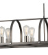 Goshen Pendant/Semi Flush Oblong 8 Light E27 Pewter / Polished Nickel-9