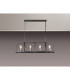 Goshen Pendant/Semi Flush Oblong 8 Light E27 Pewter / Polished Nickel-12