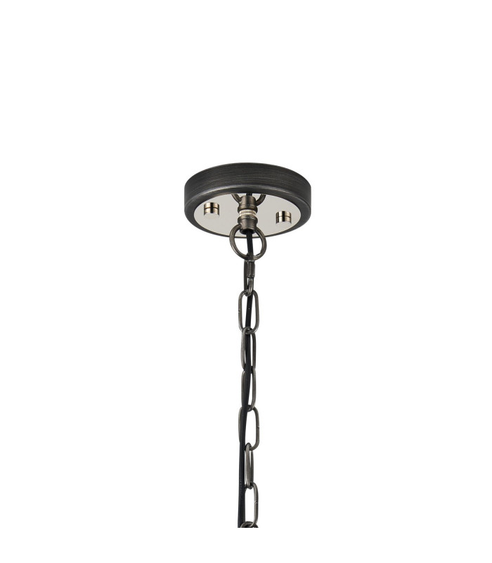 Goshen 42.5cm Pendant/Semi Flush Round 4 Light E27 Pewter / Polished Nickel-5