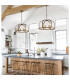 Goshen 62cm Pendant/Semi Flush Round 6 Light E27 Brown Oxide / Antique Bronze / Wood-4