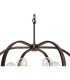 Goshen 62cm Pendant/Semi Flush Round 6 Light E27 Brown Oxide / Antique Bronze / Wood-11