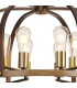Goshen 62cm Pendant/Semi Flush Round 6 Light E27 Brown Oxide / Antique Bronze / Wood-15