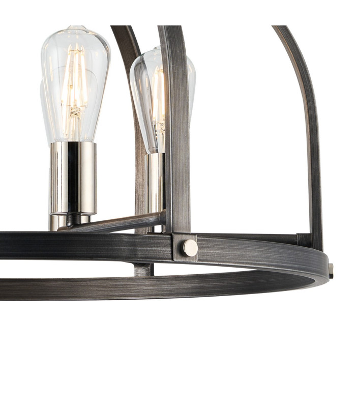 Goshen 62cm Pendant/Semi Flush Round 6 Light E27 Pewter / Polished Nickel-8