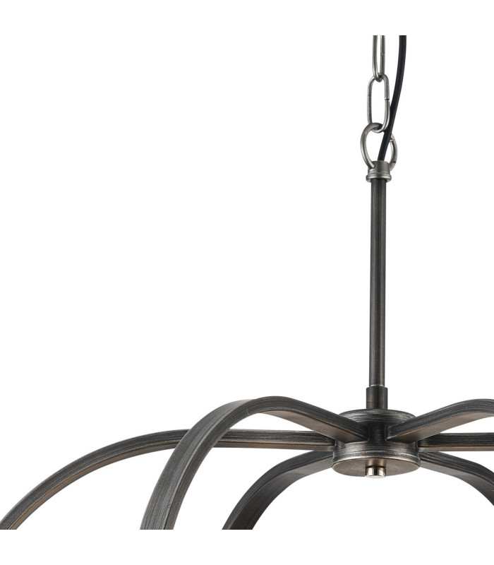 Goshen 62cm Pendant/Semi Flush Round 6 Light E27 Pewter / Polished Nickel-10