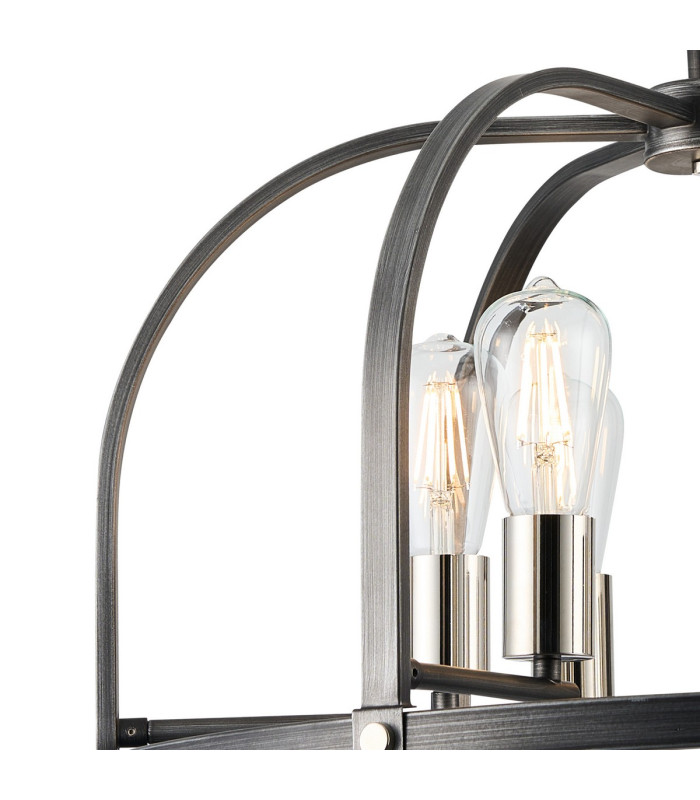 Goshen 62cm Pendant/Semi Flush Round 6 Light E27 Pewter / Polished Nickel-11
