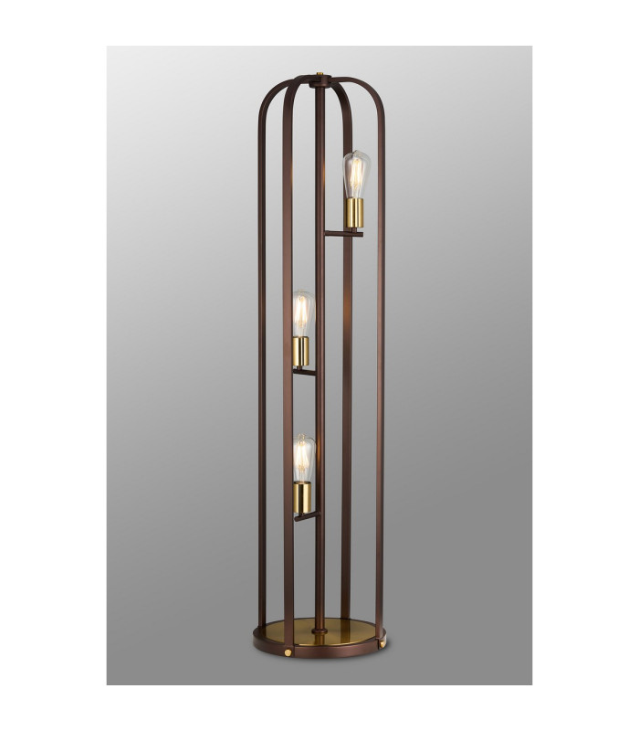 Goshen Floor Lamp 3 Light E27 Brown Oxide / Antique Bronze-3