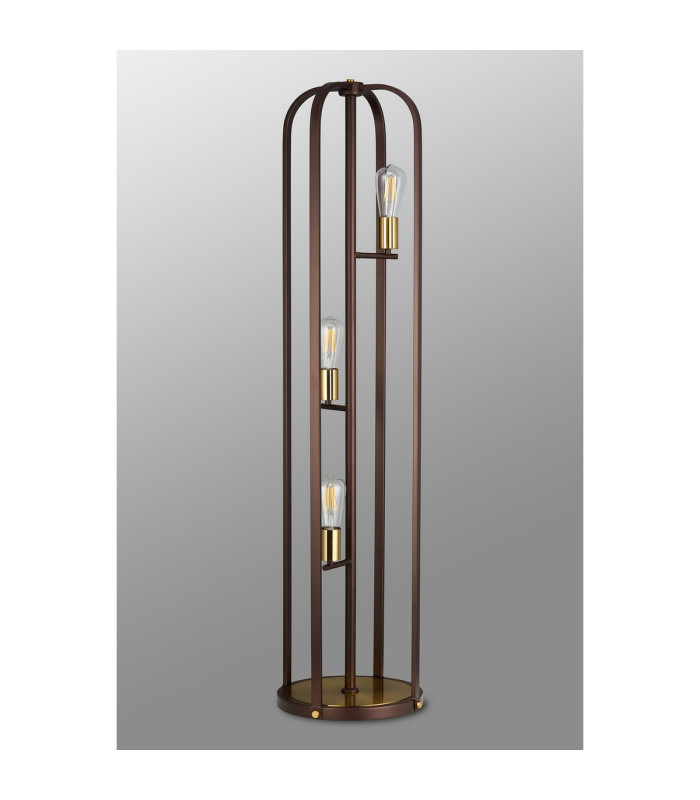Goshen Floor Lamp 3 Light E27 Brown Oxide / Antique Bronze-9