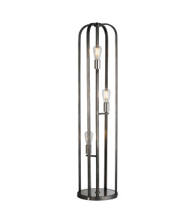 Goshen Floor Lamp 3 Light E27 Pewter / Polished Nickel-1