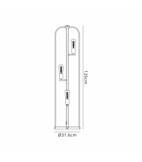 Goshen Floor Lamp 3 Light E27 Pewter / Polished Nickel-2