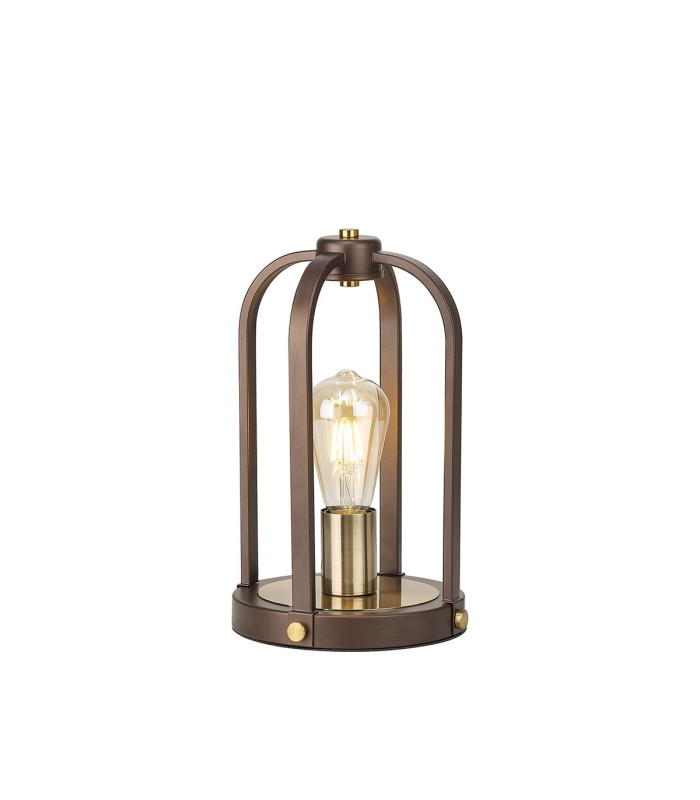 Goshen Table Lamp 1 Light E27 Brown Oxide / Antique Bronze-1