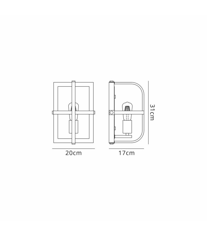 Goshen Wall Lamp 1 Light E27 Pewter / Polished Nickel-2