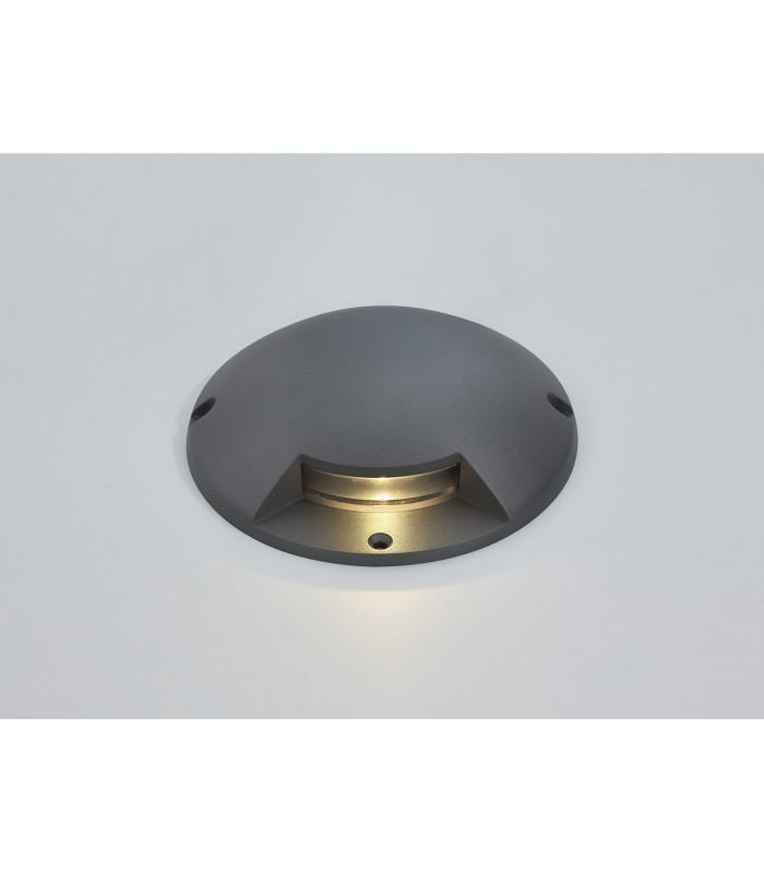 Raleigh Above Ground Light/Wall Light 1 x 2W LED 3000K 60lm IP67 IK10 Dark Grey -3