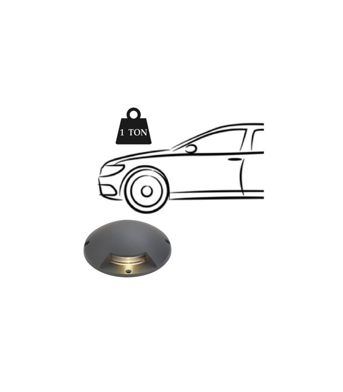 Raleigh Above Ground Light/Wall Light 1 x 2W LED 3000K 60lm IP67 IK10 Dark Grey -4