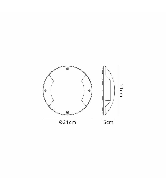 Raleigh Above Ground Light/Wall Light 1 x 4W LED 3000K 120lm IP67 IK10 Dark Grey -2