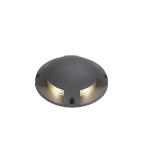 Raleigh Above Ground Light/Wall Light 1 x 6W LED 3000K 180lm IP67 IK10 Dark Grey -1