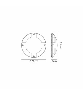 Raleigh Above Ground Light/Wall Light 1 x 6W LED 3000K 180lm IP67 IK10 Dark Grey -2