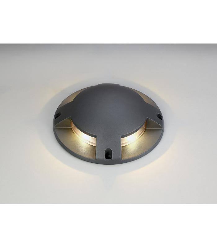 Raleigh Above Ground Light/Wall Light 1 x 6W LED 3000K 180lm IP67 IK10 Dark Grey -3