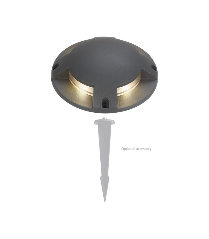 Raleigh Above Ground Light/Wall Light 1 x 6W LED 3000K 180lm IP67 IK10 Dark Grey -5