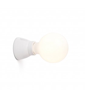 Globe Wall Lamp White 1 Light E27 - 1