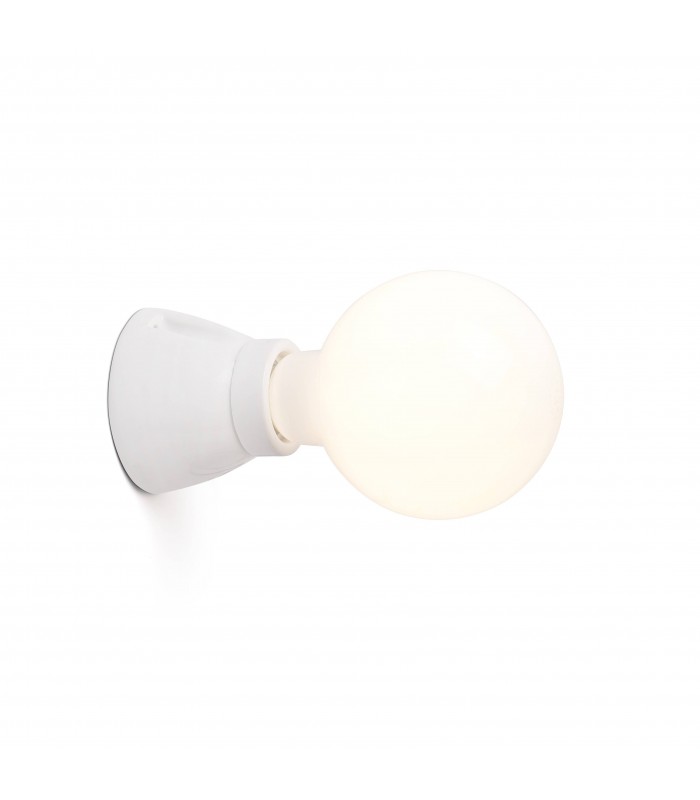 Globe Wall Lamp White 1 Light E27 - 1