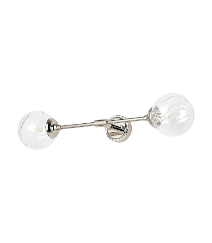 Richmond Ceiling/Wall Light Linear 2 Light G9 IP44 Polished Nickel/Clear Waved Round Glass-4