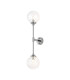 Richmond Ceiling/Wall Light Linear 2 Light G9 IP44 Polished Nickel/Clear Waved Round Glass-5