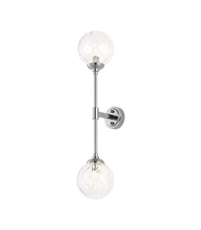 Richmond Ceiling/Wall Light Linear 2 Light G9 IP44 Polished Nickel/Clear Waved Round Glass-5