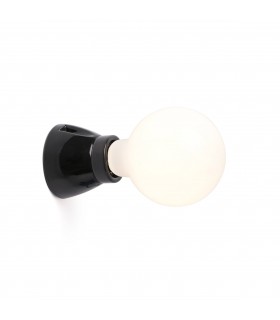 Globe Wall Lamp Black 1 Light E27 - 1