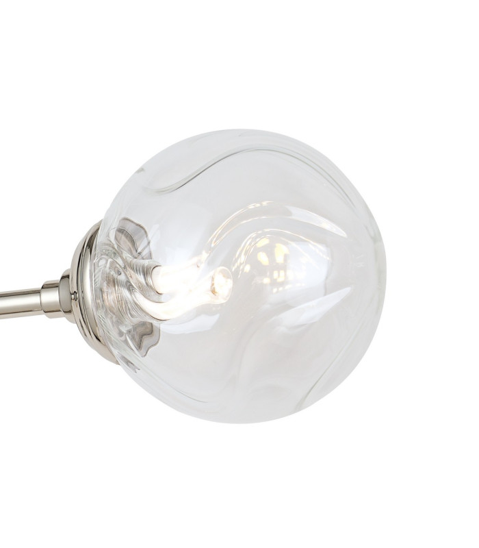 Richmond Ceiling/Wall Light Linear 2 Light G9 IP44 Polished Nickel/Clear Waved Round Glass-6