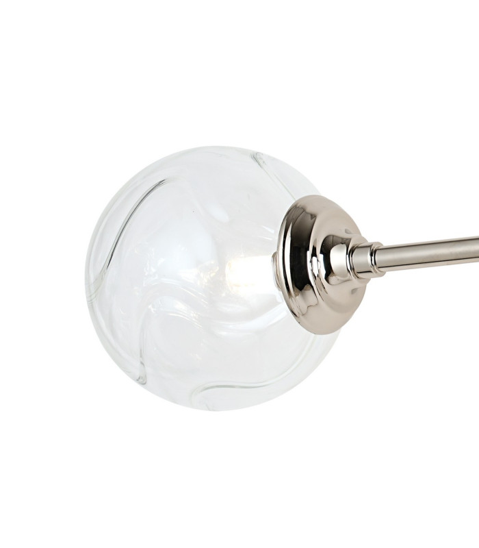 Richmond Ceiling/Wall Light Linear 2 Light G9 IP44 Polished Nickel/Clear Waved Round Glass-7