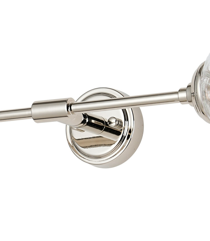 Richmond Ceiling/Wall Light Linear 2 Light G9 IP44 Polished Nickel/Clear Waved Round Glass-8