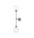 Richmond Ceiling/Wall Light Linear 2 Light G9 IP44 Polished Nickel/Clear Waved Round Glass-9