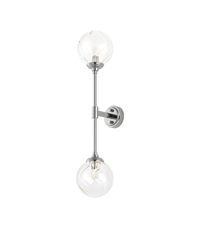 Richmond Ceiling/Wall Light Linear 2 Light G9 IP44 Polished Nickel/Clear Waved Round Glass-9