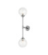 Richmond Ceiling/Wall Light Linear 2 Light G9 IP44 Polished Nickel/Clear Swirl Round Glass-5