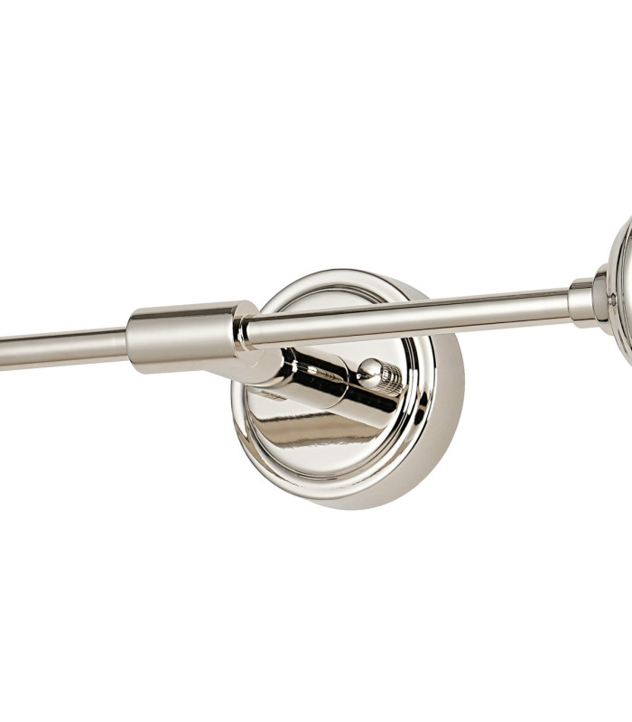 Richmond Ceiling/Wall Light Linear 2 Light G9 IP44 Polished Nickel/Clear Swirl Round Glass-8