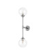 Richmond Ceiling/Wall Light Linear 2 Light G9 IP44 Polished Nickel/Clear Swirl Round Glass-9