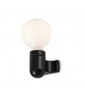 Globe Wall Lamp Black 1 Light E27 - 1