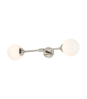 Richmond Ceiling/Wall Light Linear 2 Light G9 IP44 Polished Nickel/Opal Round Segment Glass-1