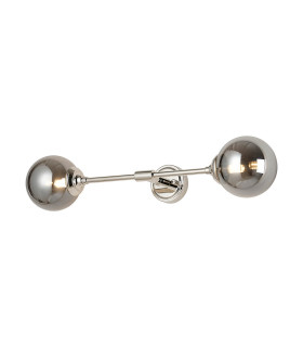 Richmond Ceiling/Wall Light Linear 2 Light G9 IP44 Polished Nickel/Smoke Smooth Round Glass-1