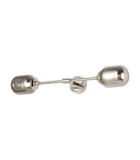 Richmond Ceiling/Wall Light Linear 2 Light G9 IP44 Polished Nickel/Smoke Smooth Tubular Glass-1