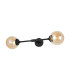 Richmond Ceiling/Wall Light Linear 2 Light G9 IP44 Satin Black/Amber Smooth Round Glass-1