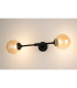Richmond Ceiling/Wall Light Linear 2 Light G9 IP44 Satin Black/Amber Smooth Round Glass-3