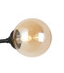 Richmond Ceiling/Wall Light Linear 2 Light G9 IP44 Satin Black/Amber Smooth Round Glass-6