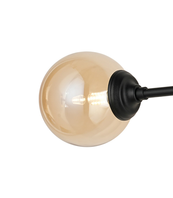 Richmond Ceiling/Wall Light Linear 2 Light G9 IP44 Satin Black/Amber Smooth Round Glass-7
