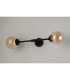 Richmond Ceiling/Wall Light Linear 2 Light G9 IP44 Satin Black/Amber Smooth Round Glass-10