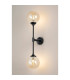 Richmond Ceiling/Wall Light Linear 2 Light G9 IP44 Satin Black/Amber Smooth Round Glass-11