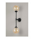 Richmond Ceiling/Wall Light Linear 2 Light G9 IP44 Satin Black/Amber Smooth Round Glass-12