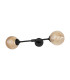 Richmond Ceiling/Wall Light Linear 2 Light G9 IP44 Satin Black/Amber Ribbed Round Glass-4