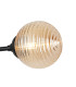 Richmond Ceiling/Wall Light Linear 2 Light G9 IP44 Satin Black/Amber Ribbed Round Glass-6