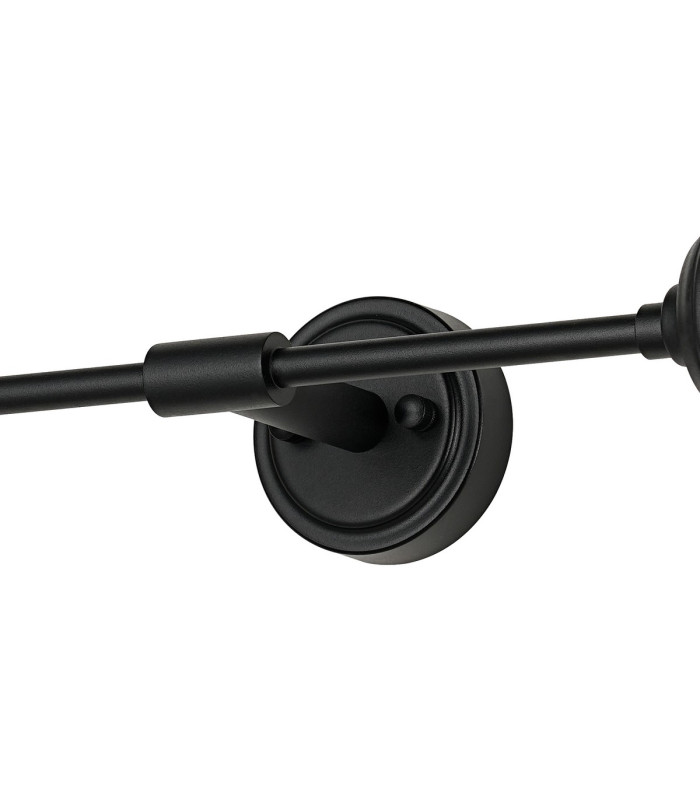 Richmond Ceiling/Wall Light Linear 2 Light G9 IP44 Satin Black/Amber Ribbed Round Glass-8